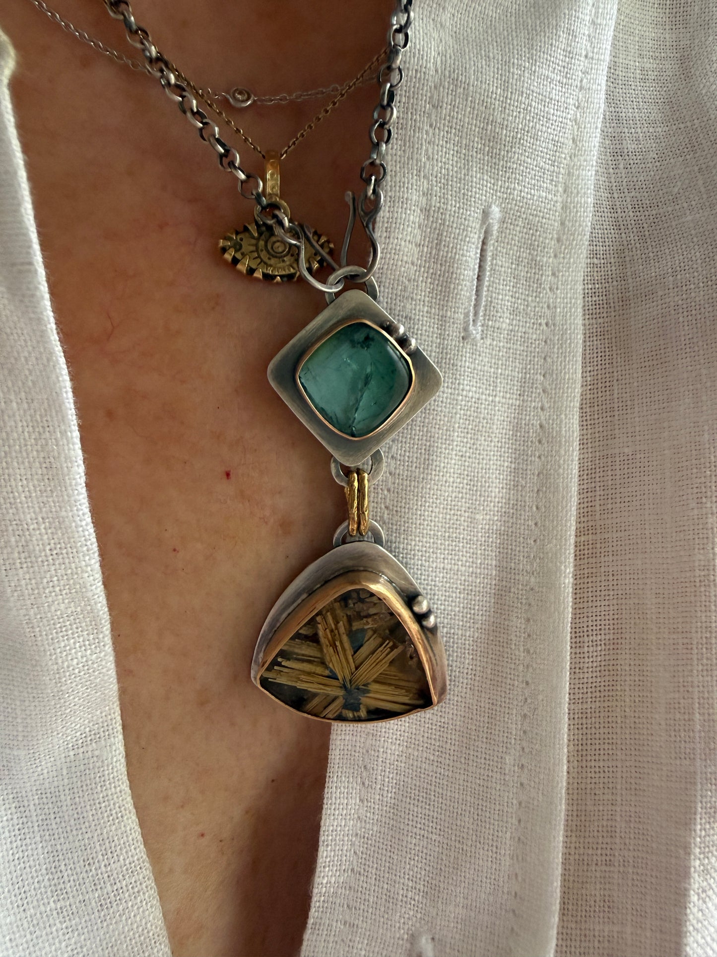 Rutile Quartz and Star Rutile Quartz Pendant