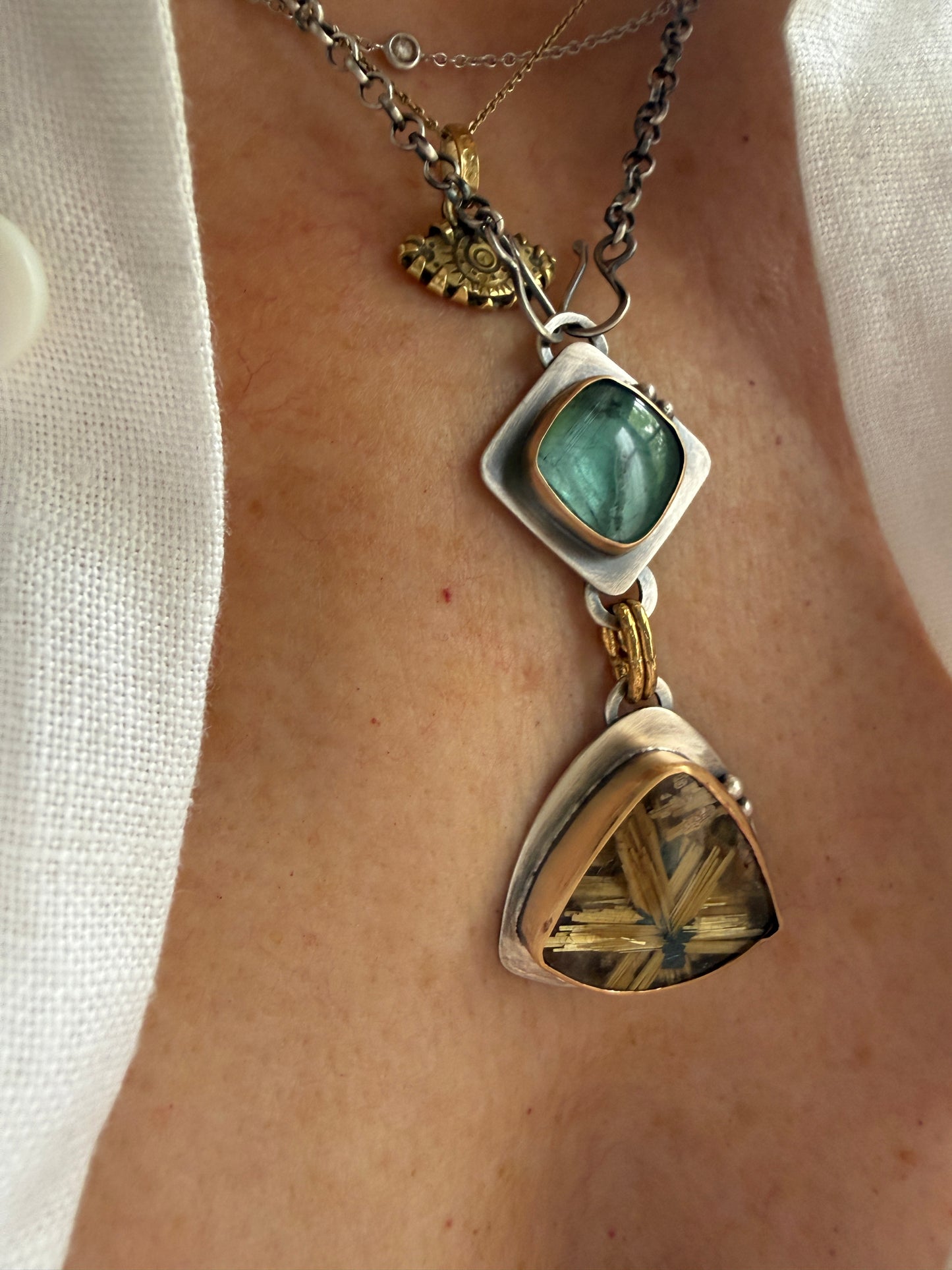Rutile Quartz and Star Rutile Quartz Pendant