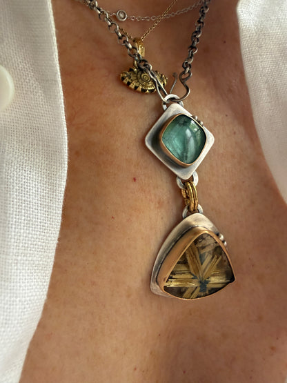 Rutile Quartz and Star Rutile Quartz Pendant