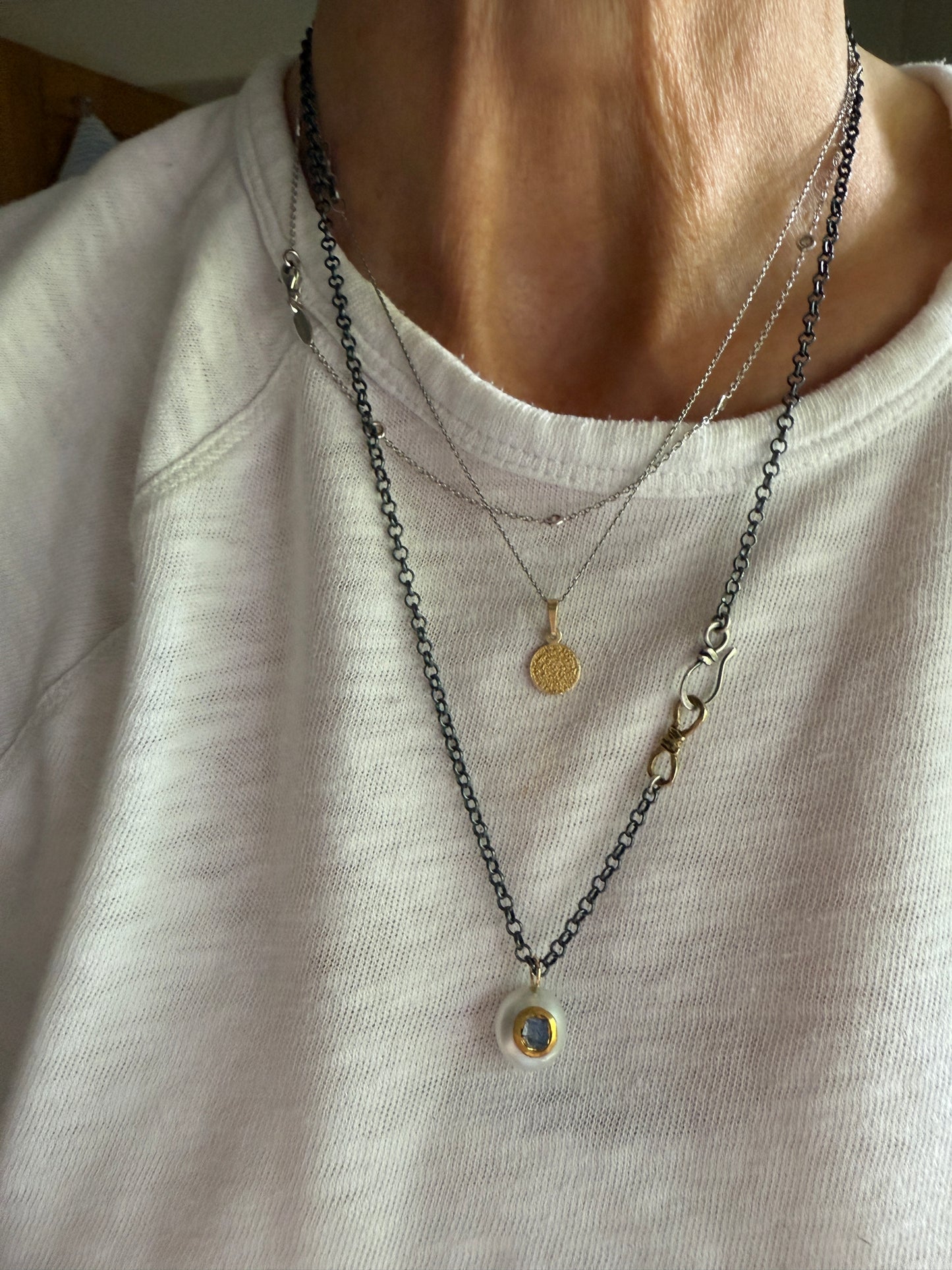 Freshwater Pearl & Tanzanite Pendant