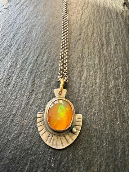 Orange Boulder Opal Necklace