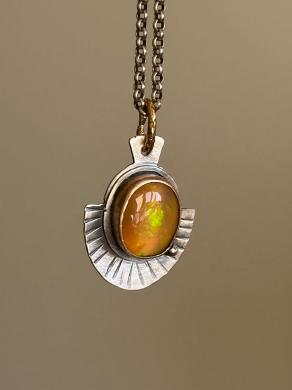 Orange Boulder Opal Necklace