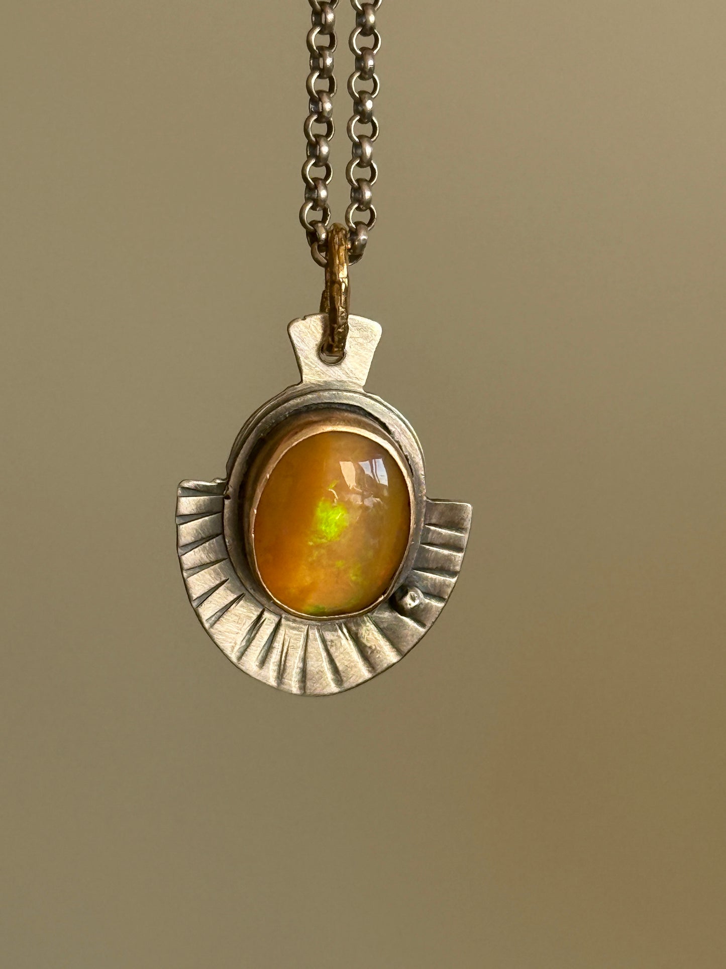 Orange Boulder Opal Necklace