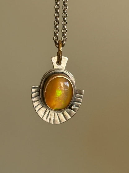 Orange Boulder Opal Necklace