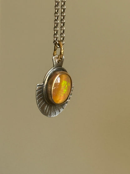 Orange Boulder Opal Necklace