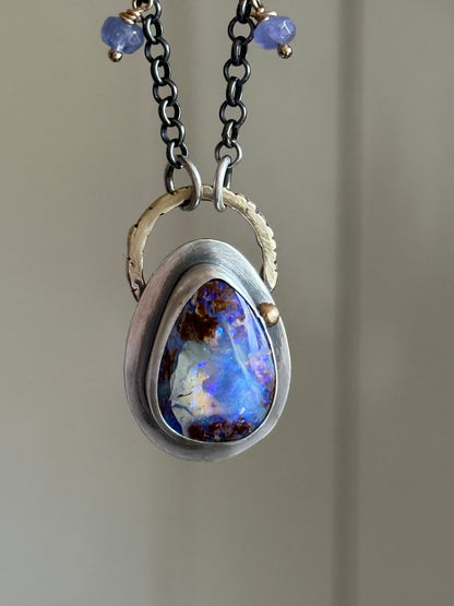 Mixed Metal Opal Necklace