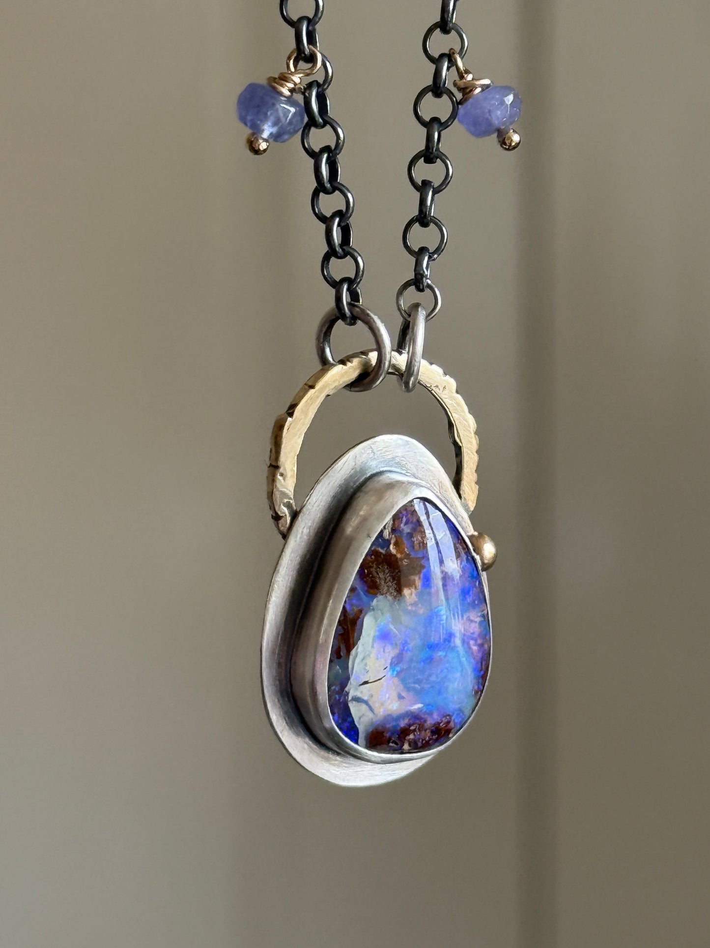 Mixed Metal Opal Necklace