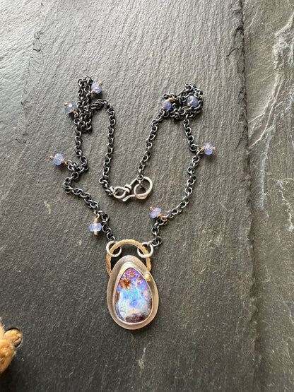Mixed Metal Opal Necklace