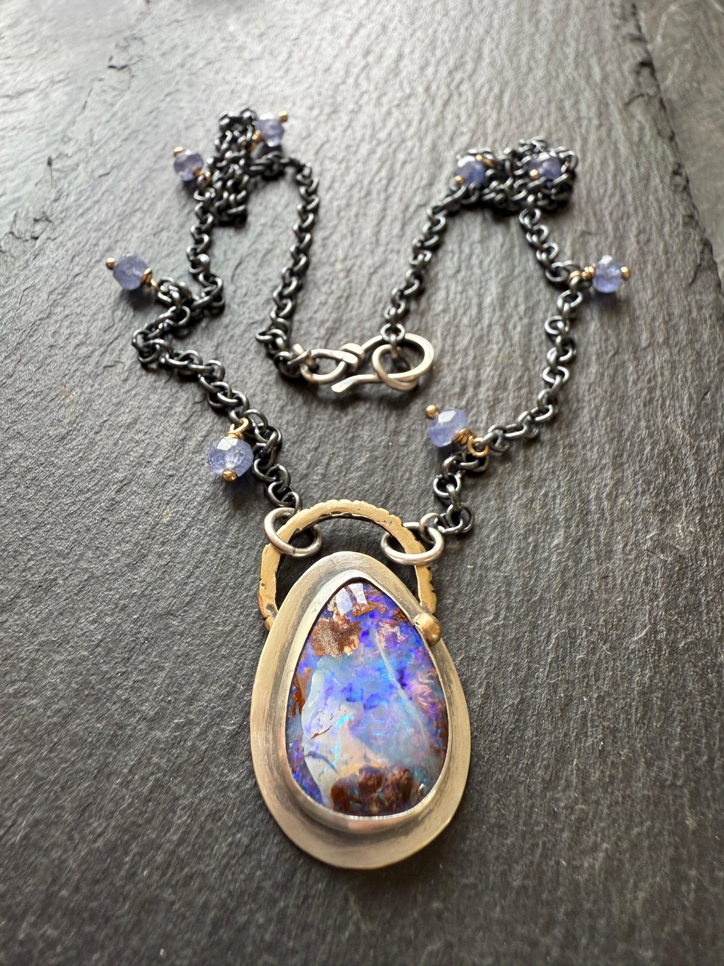 Mixed Metal Opal Necklace