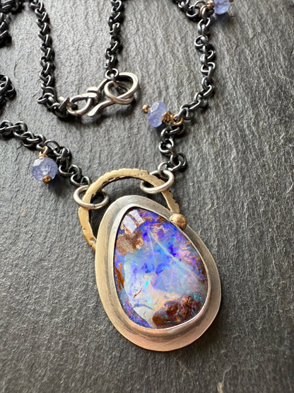 Mixed Metal Opal Necklace