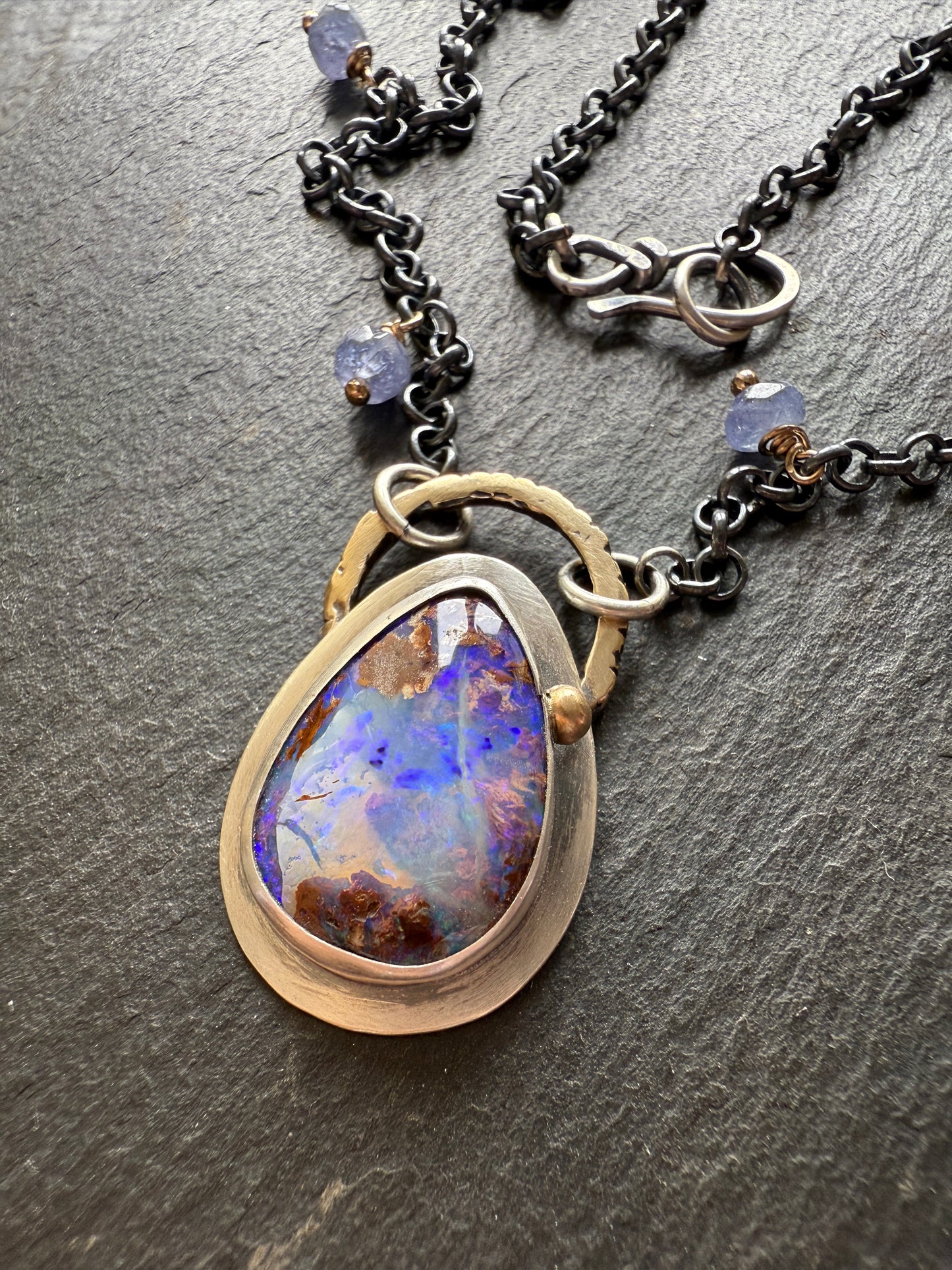 Mixed Metal Opal Necklace
