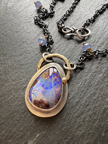 Mixed Metal Opal Necklace