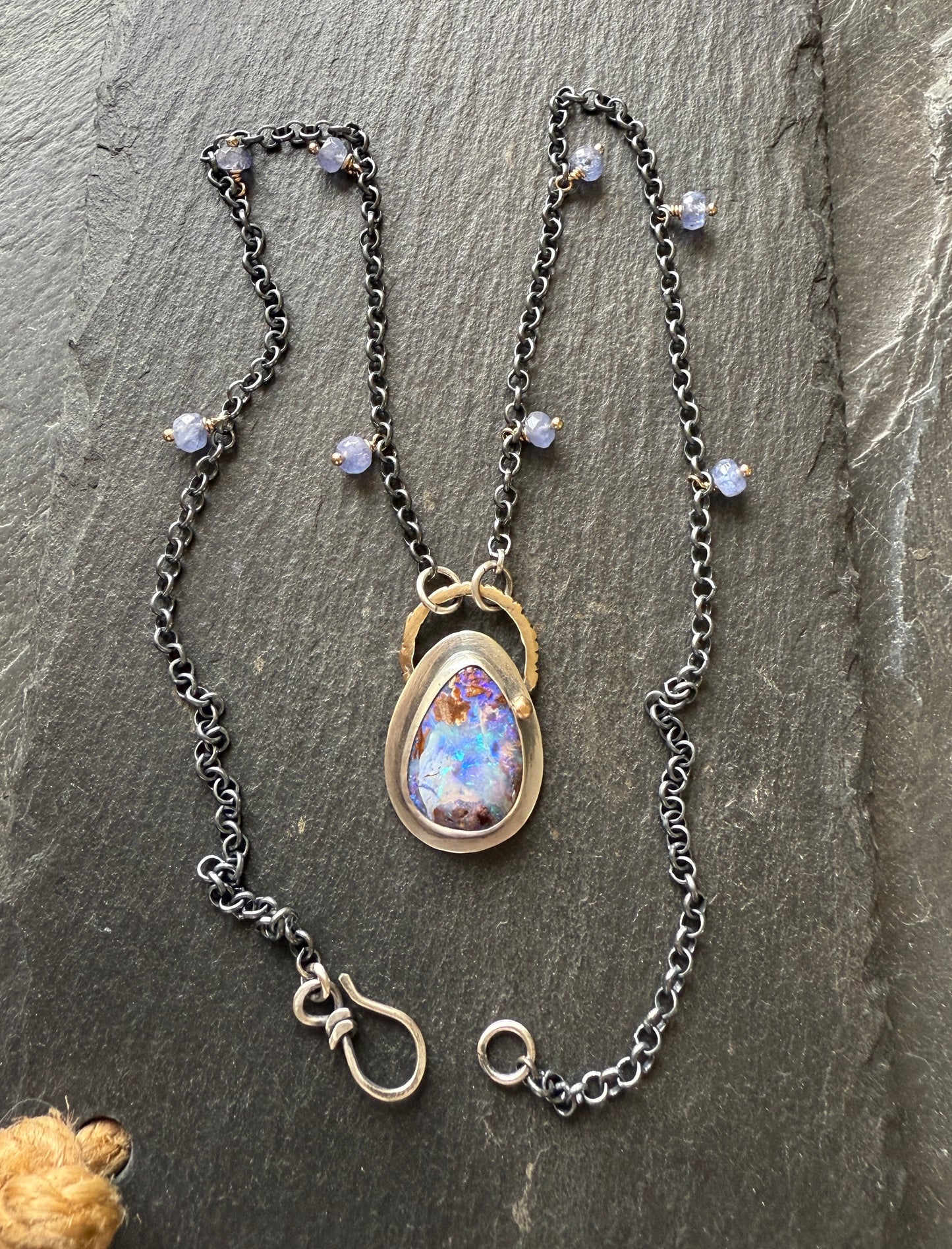 Mixed Metal Opal Necklace