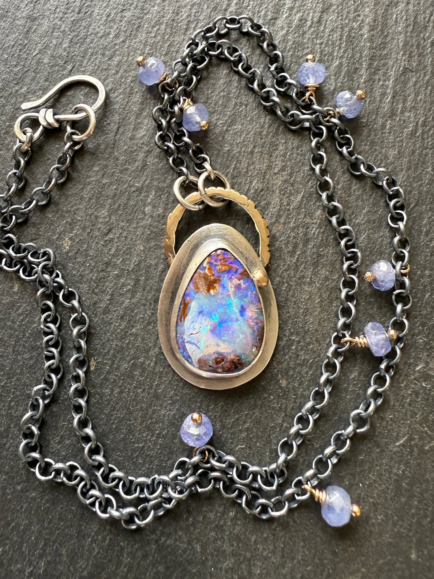 Mixed Metal Opal Necklace