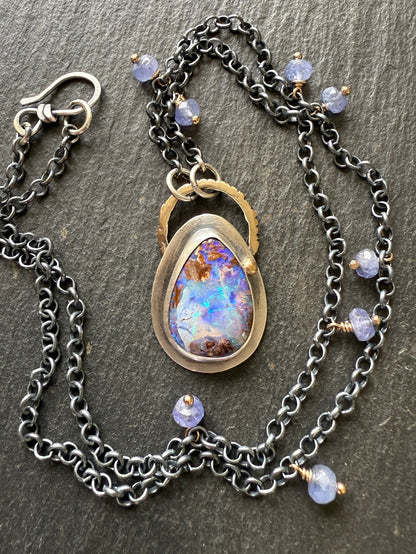 Mixed Metal Opal Necklace