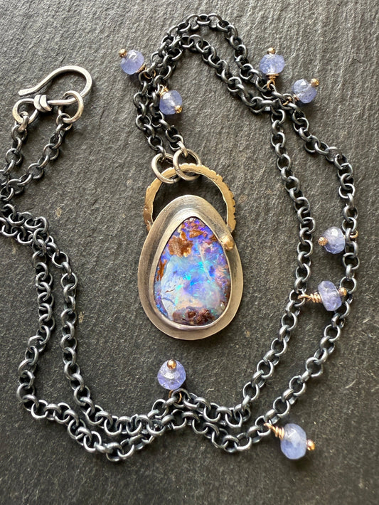 Mixed Metal Opal Necklace