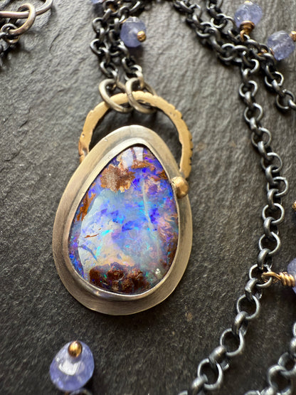 Mixed Metal Opal Necklace
