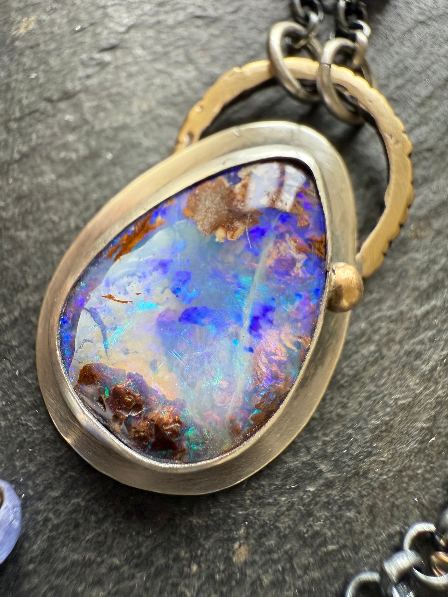 Mixed Metal Opal Necklace