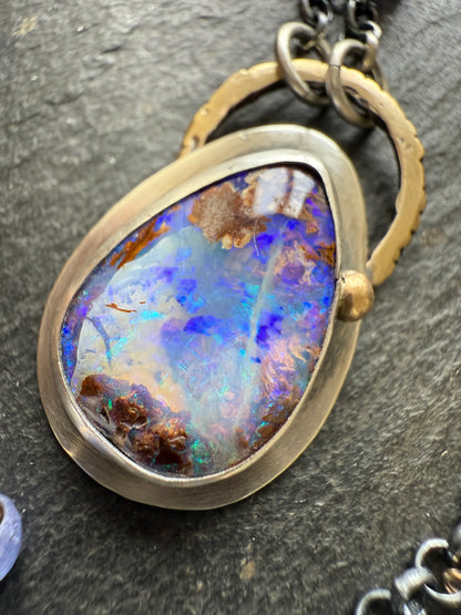 Mixed Metal Opal Necklace