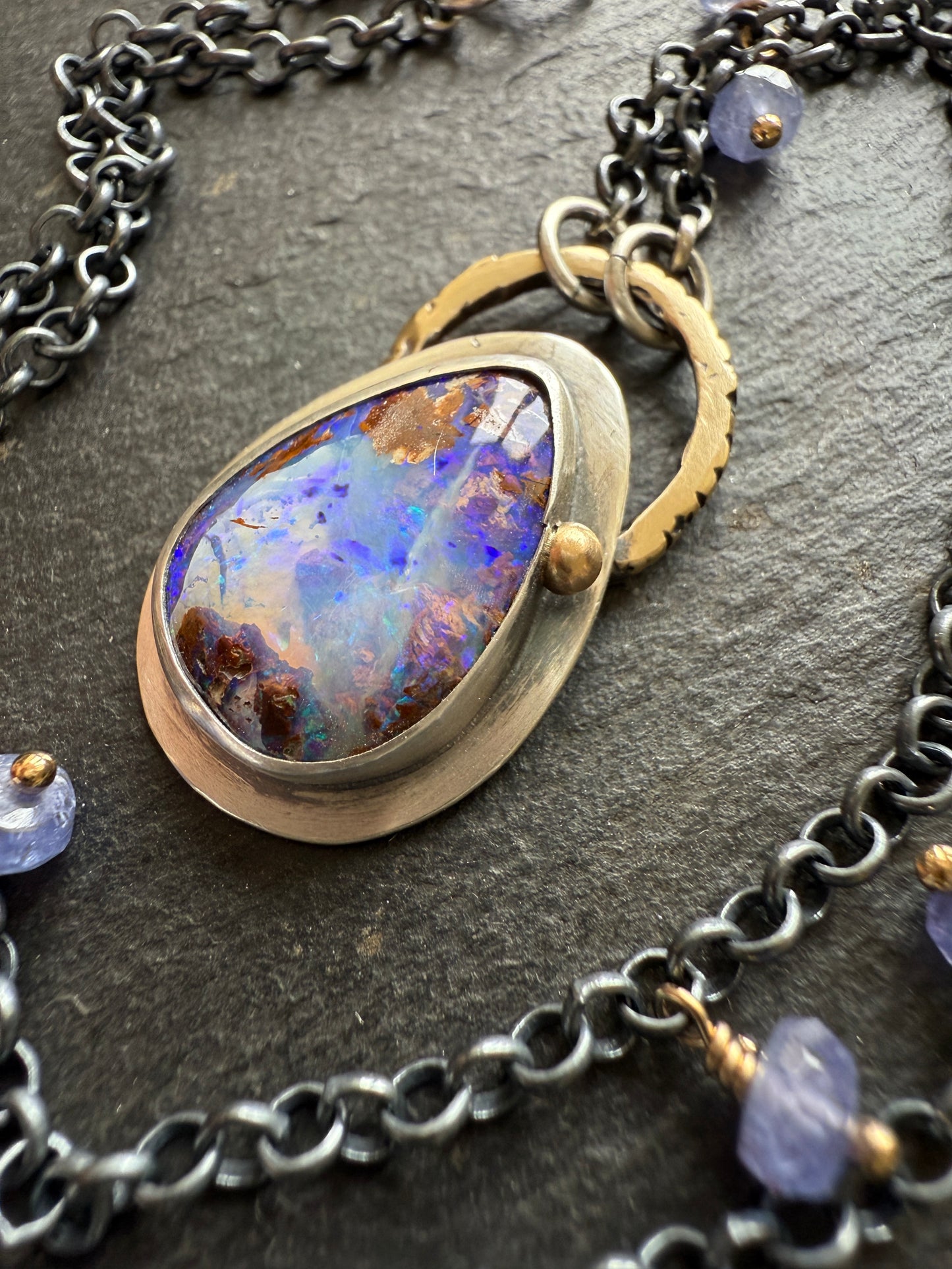 Mixed Metal Opal Necklace