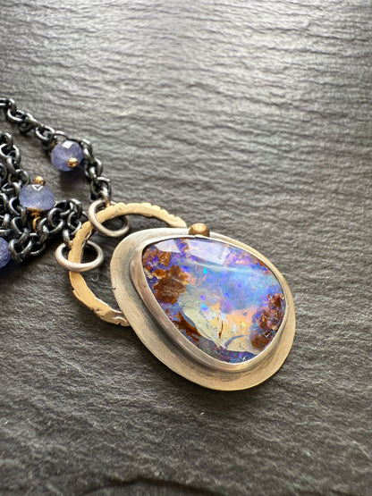 Mixed Metal Opal Necklace