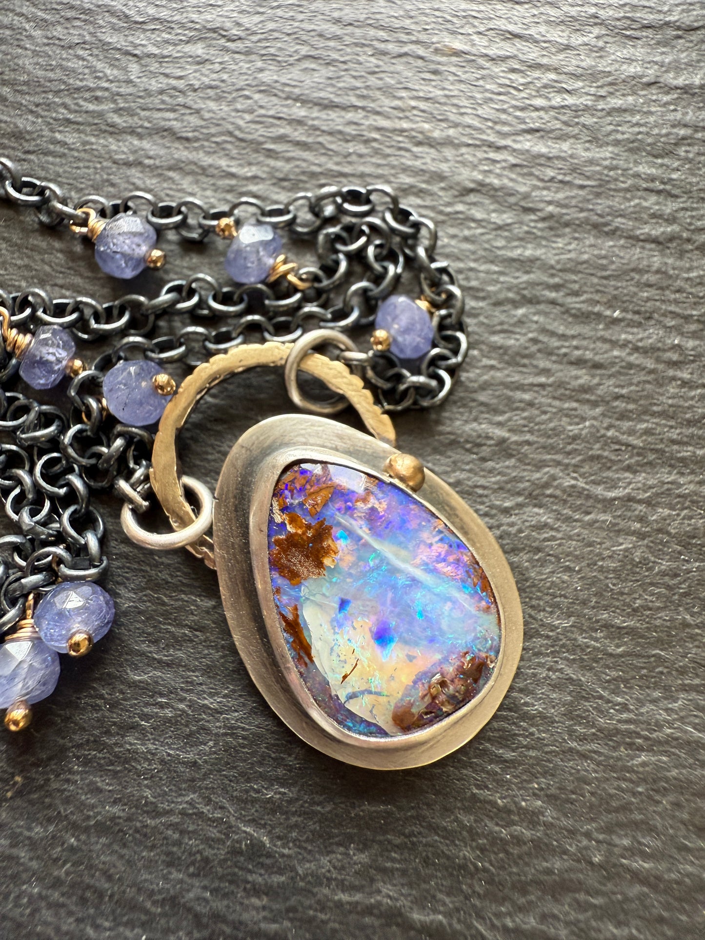 Mixed Metal Opal Necklace