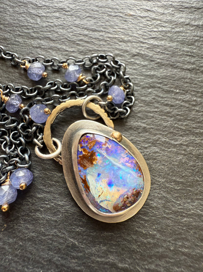 Mixed Metal Opal Necklace