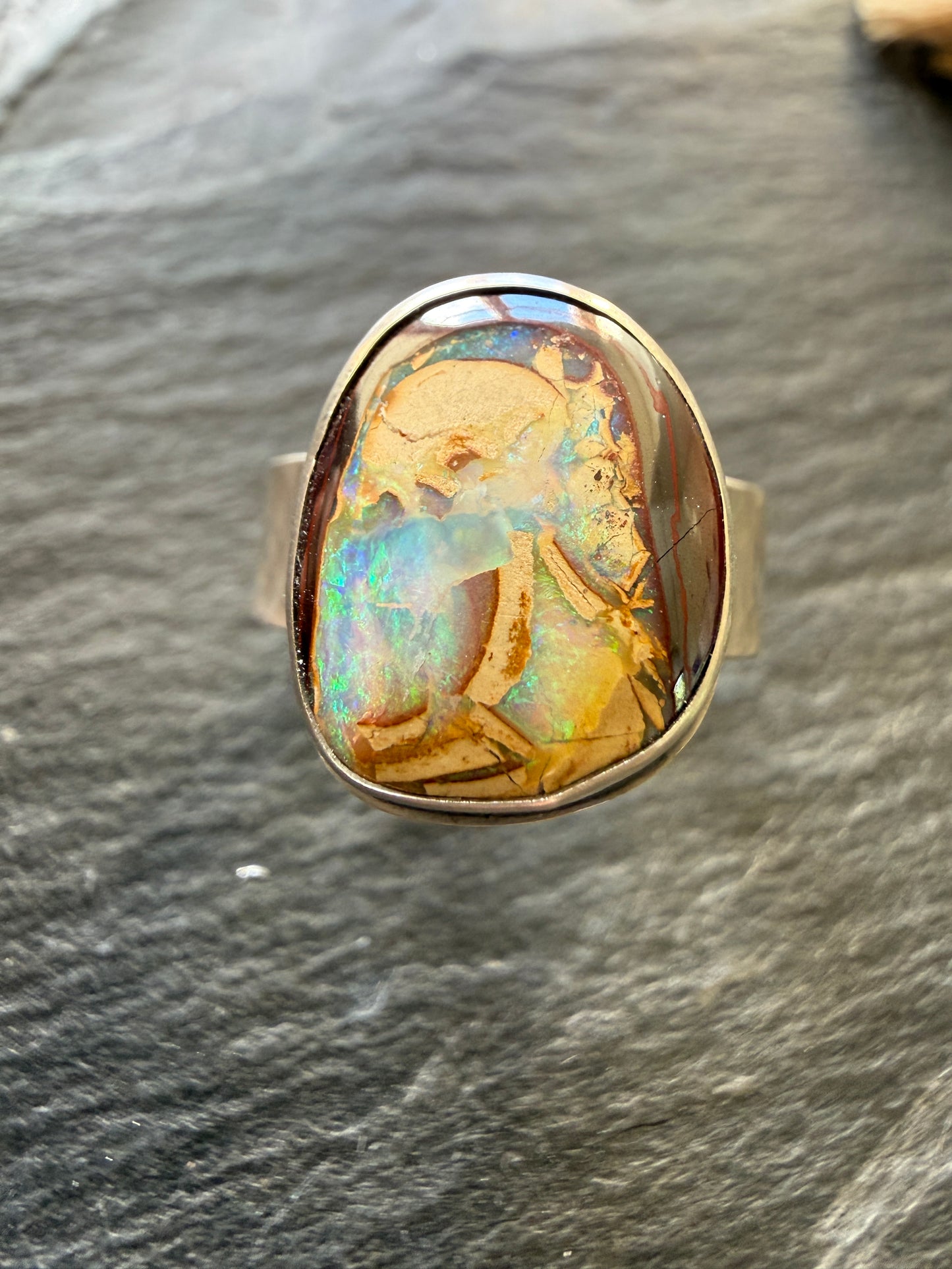 Yowah Nut Opal Ring US 7 UK N 1/2
