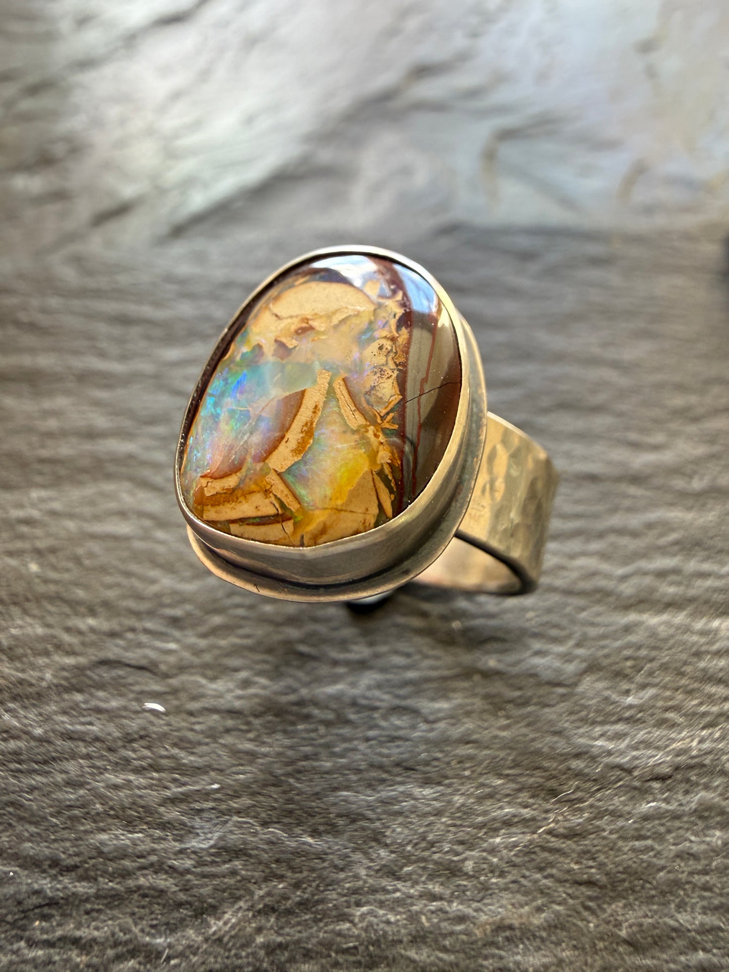 Yowah Nut Opal Ring US 7 UK N 1/2