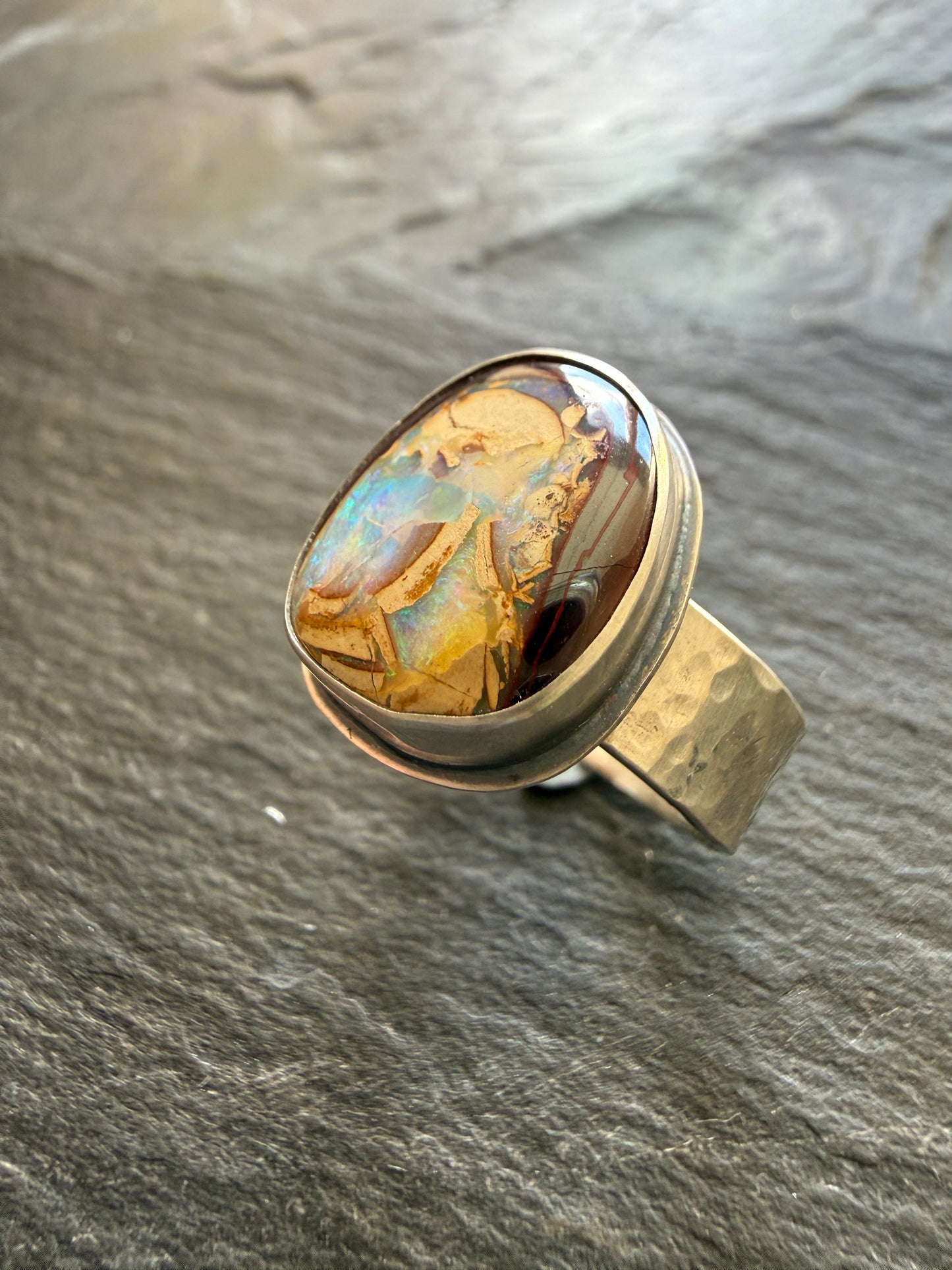 Yowah Nut Opal Ring US 7 UK N 1/2