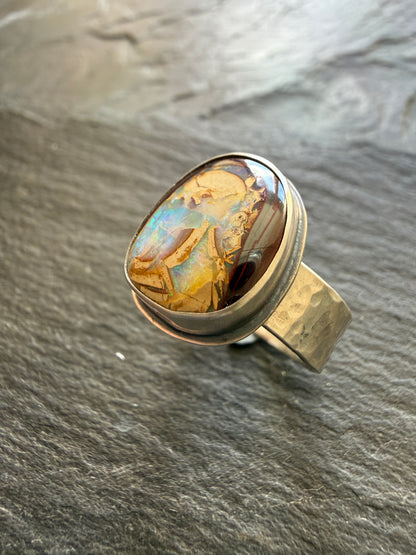 Yowah Nut Opal Ring US 7 UK N 1/2