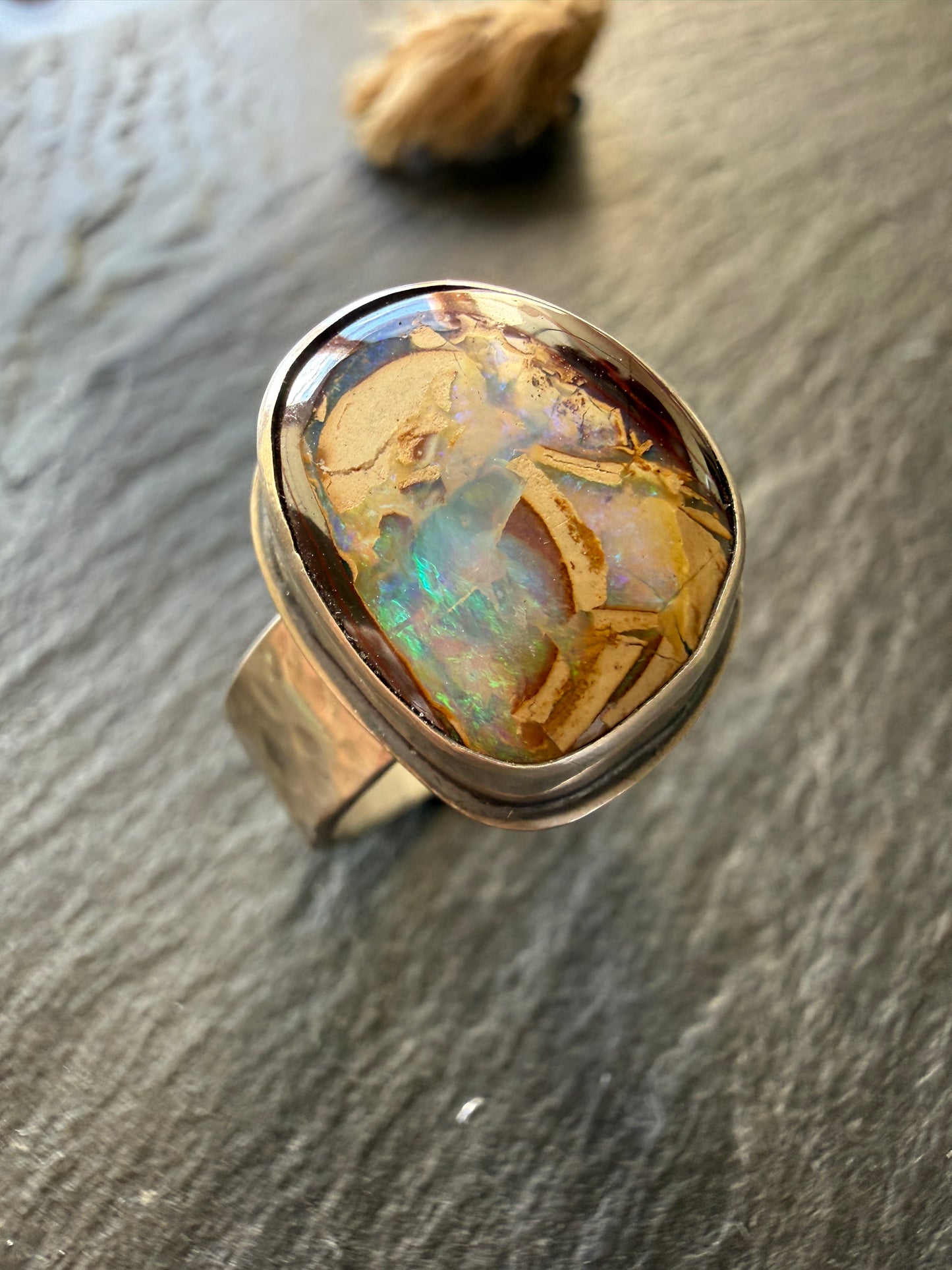 Yowah Nut Opal Ring US 7 UK N 1/2