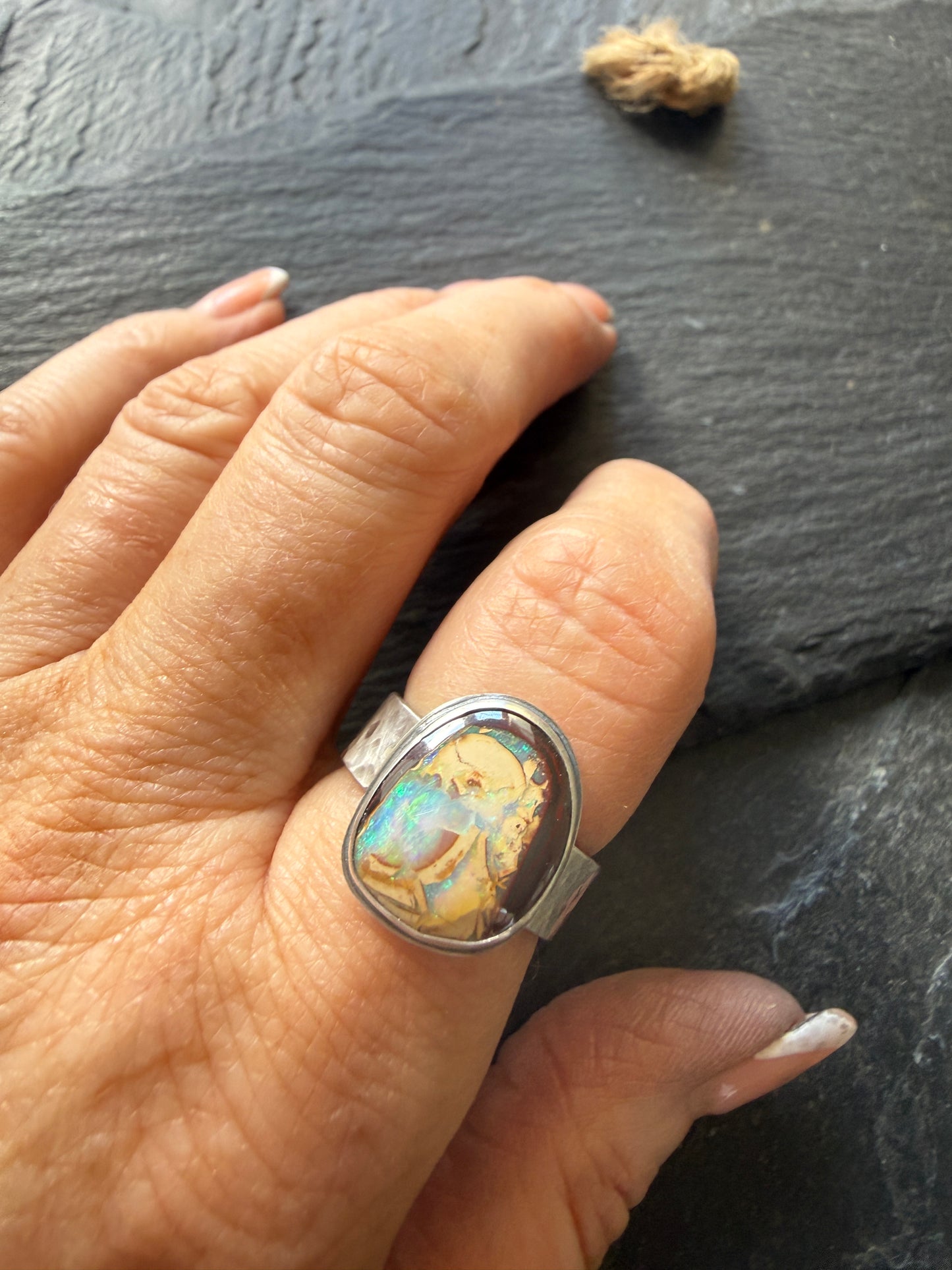 Yowah Nut Opal Ring US 7 UK N 1/2
