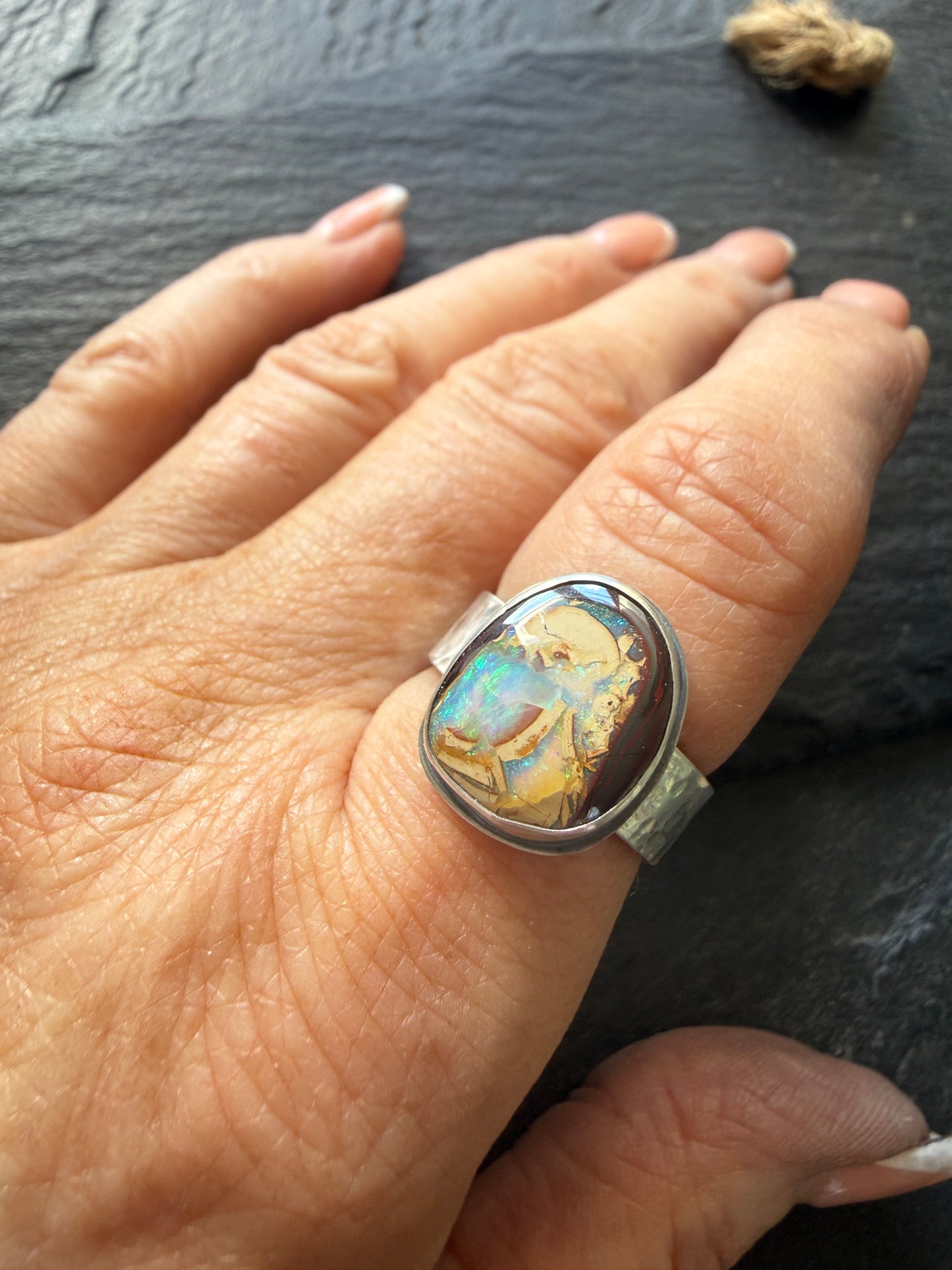 Yowah Nut Opal Ring US 7 UK N 1/2