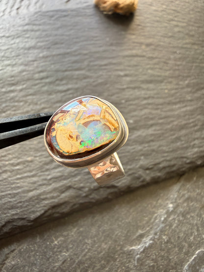 Yowah Nut Opal Ring US 7 UK N 1/2