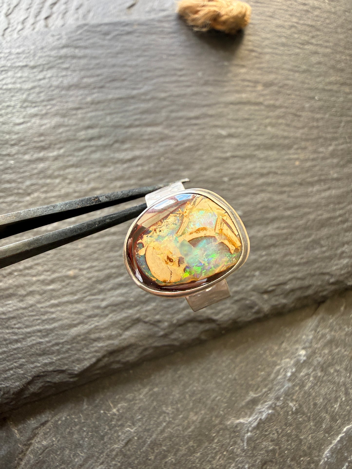 Yowah Nut Opal Ring US 7 UK N 1/2
