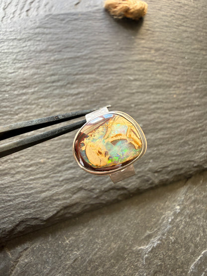 Yowah Nut Opal Ring US 7 UK N 1/2