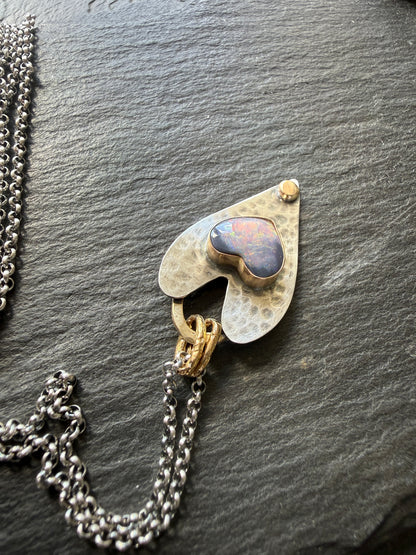 Double Heart Pendant Necklace