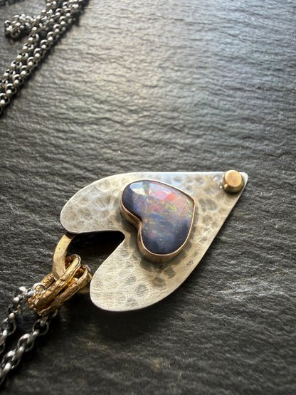 Double Heart Pendant Necklace