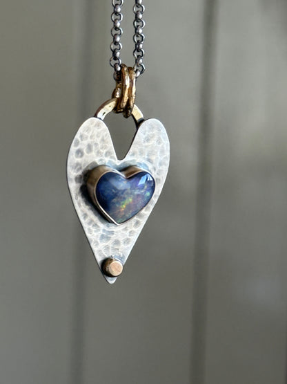 Double Heart Pendant Necklace