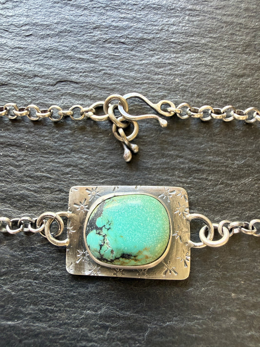 Turquoise and sterling bracelet