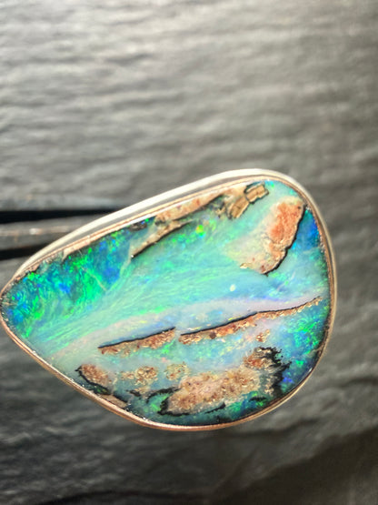 Stunning Boulder Opal Ring. Size K