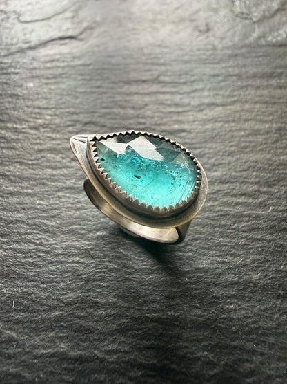 Teal Kyanite Ring US 7 UK 7 1/2