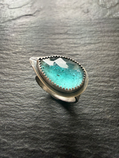 Teal Kyanite Ring US 7 UK 7 1/2