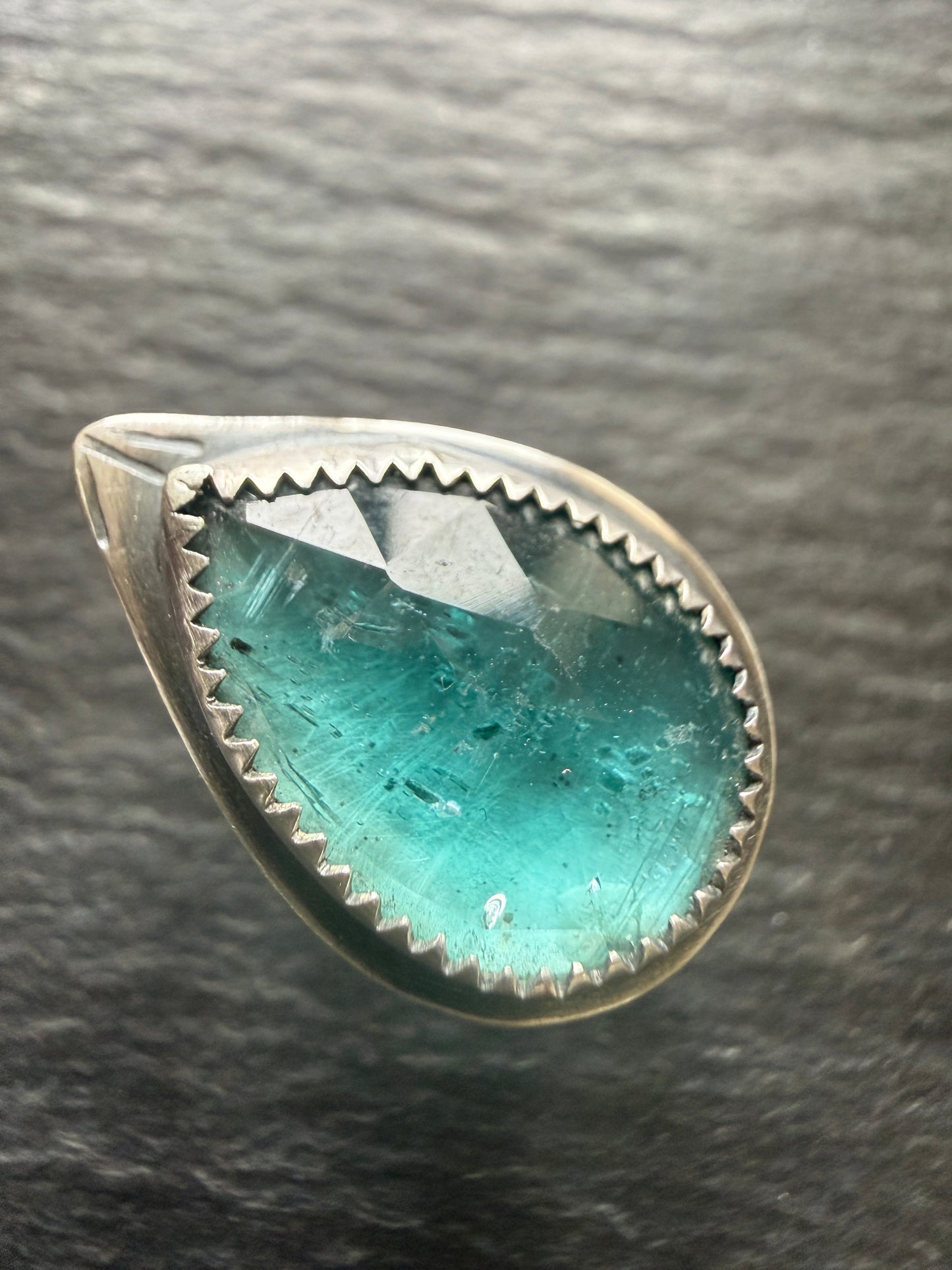 Teal Kyanite Ring US 7 UK 7 1/2
