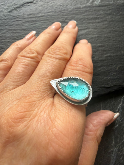Teal Kyanite Ring US 7 UK 7 1/2