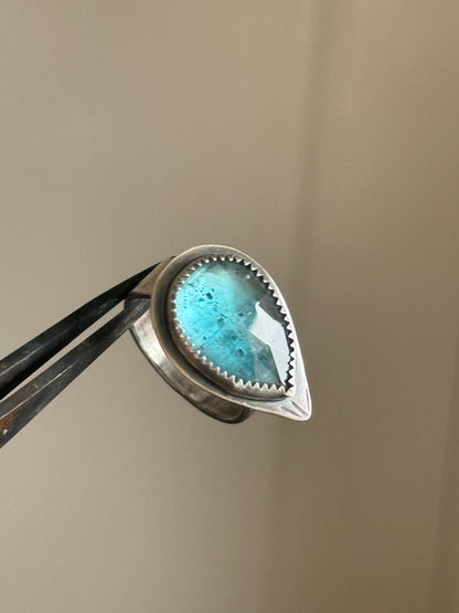 Teal Kyanite Ring US 7 UK 7 1/2