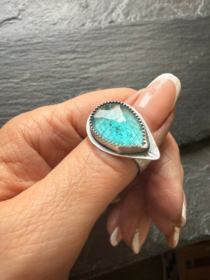 Teal Kyanite Ring US 7 UK 7 1/2