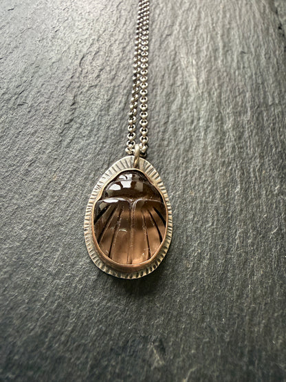Smoky Topaz Scarab Pendant