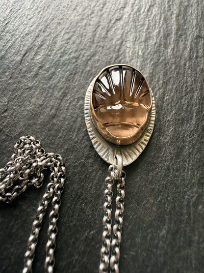 Smoky Topaz Scarab Pendant